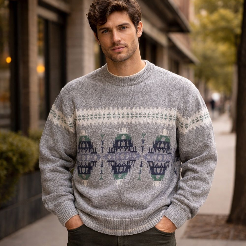 Vintage GANT Salty Dog Wool Blend Sweater – Nordic Pattern – XL